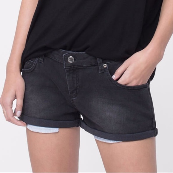 Anine Bing Pants - Anine Bing Denim Shorts, Dark Grey, 27